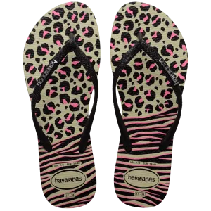 HAVAIANAS SLIM ANIMALS MIX - BLACK.GREY
