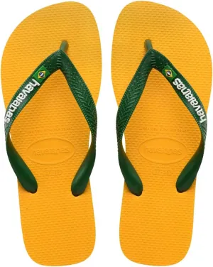 Havaianas Women's Brazil Logo Flip Flops Sandals, Pop Yellow, 9/10