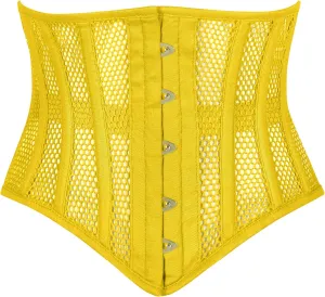 Heavy Duty Underbust Steel Boned Waist Trainer Cincnher Womens Waspie Mesh Corset