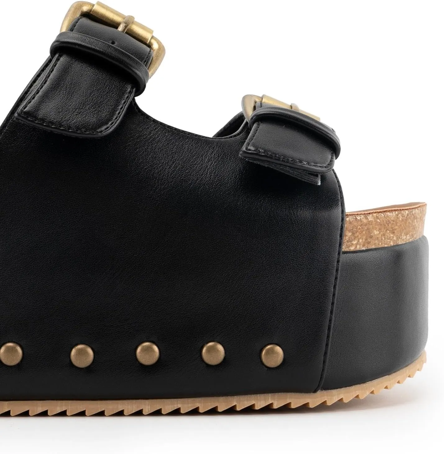 heelchic Platform Sandals Women, Chunky Platform Wedges with Arch Support, Big Buckle Casual Open Toe Slide Sandals
