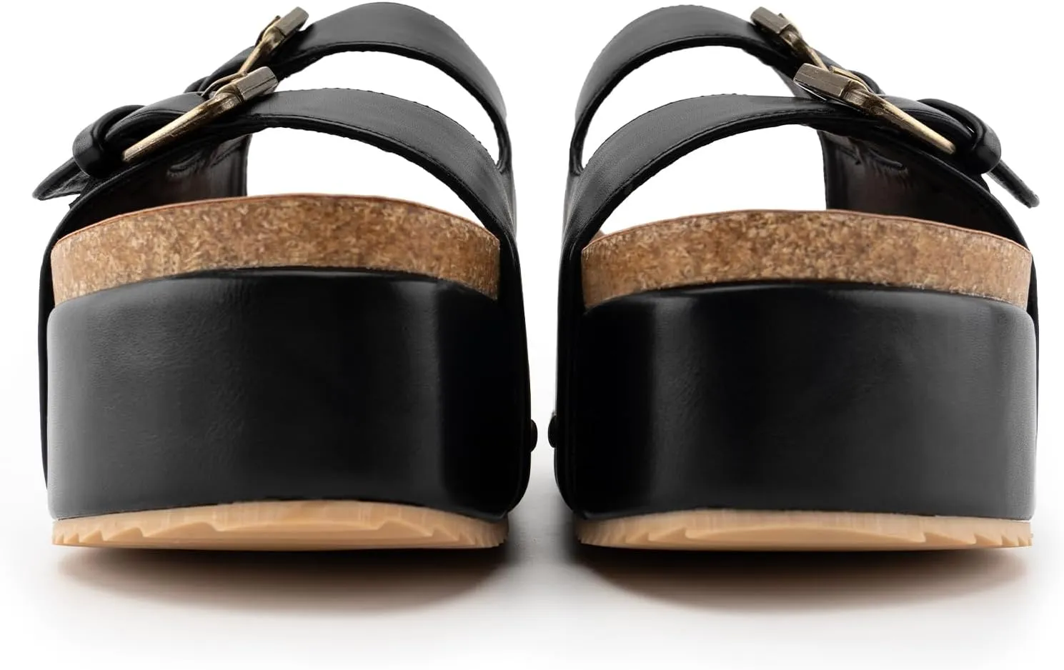 heelchic Platform Sandals Women, Chunky Platform Wedges with Arch Support, Big Buckle Casual Open Toe Slide Sandals