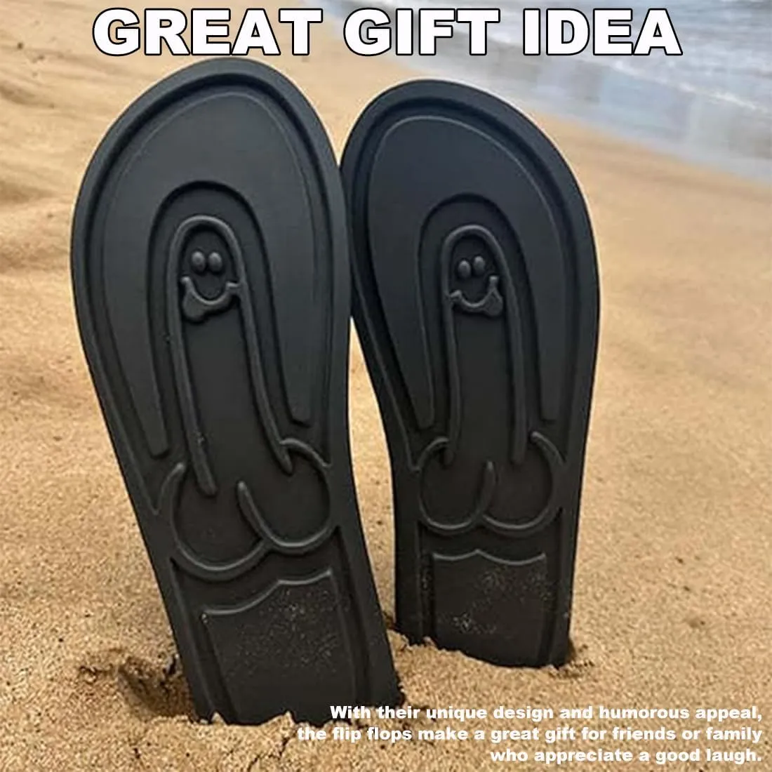 Hidden Flops, Funny Non Slip Quick-Dry Beach Flip Flops with Hidden Design, Creative Comfort Outdoor Flip Flops Novelty Gift for Beach, Home
