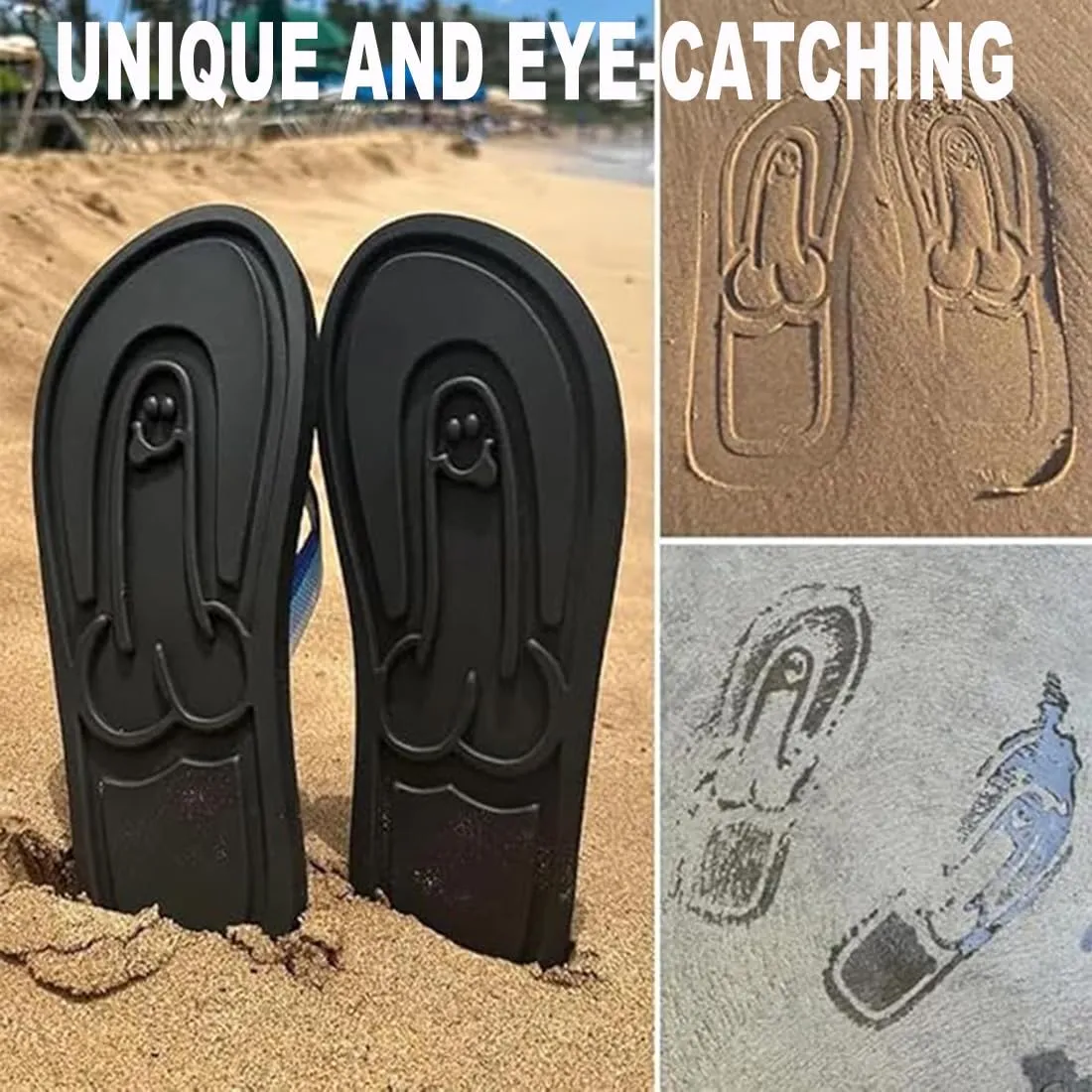 Hidden Flops, Funny Non Slip Quick-Dry Beach Flip Flops with Hidden Design, Creative Comfort Outdoor Flip Flops Novelty Gift for Beach, Home