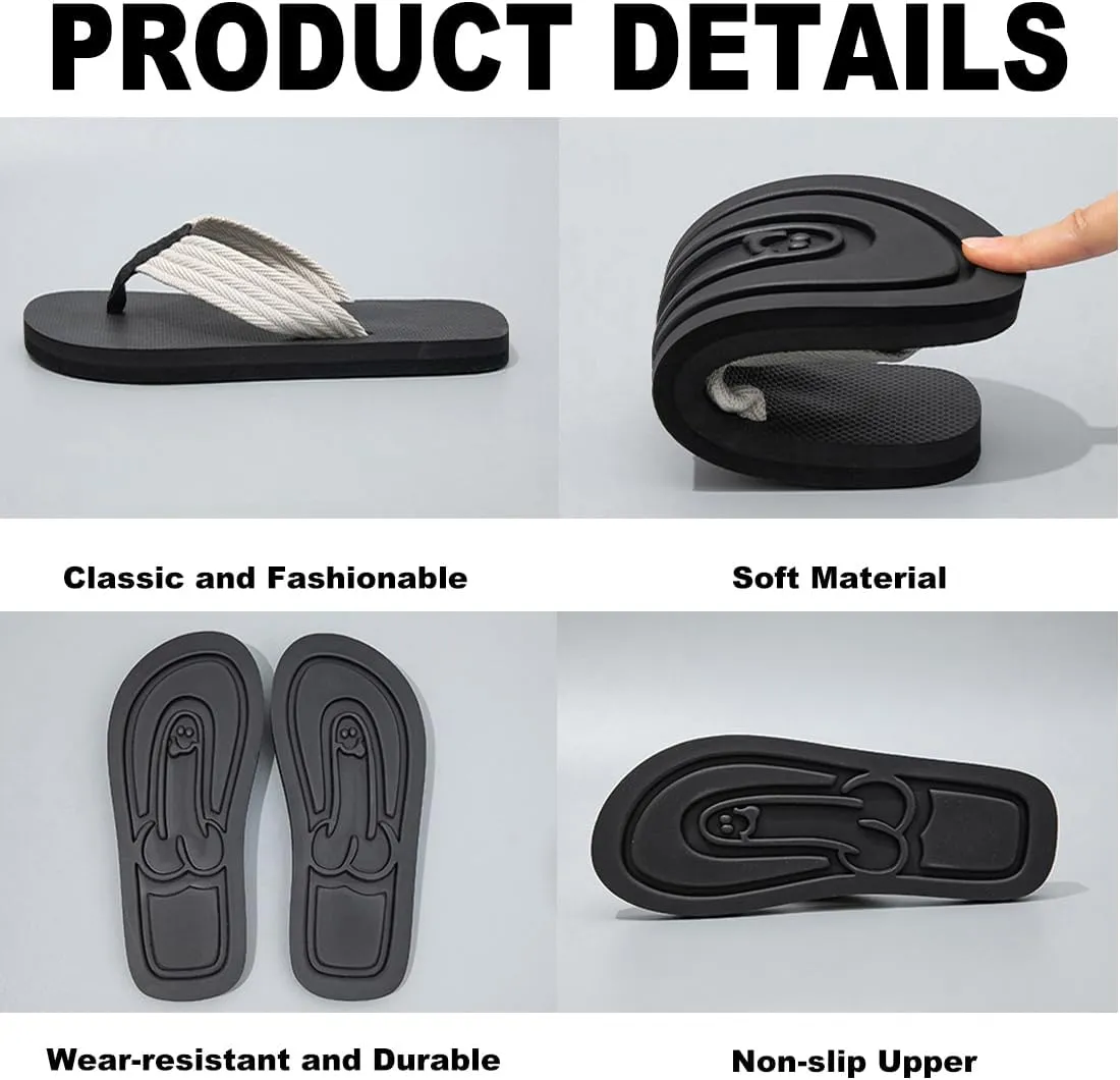 Hidden Flops, Funny Non Slip Quick-Dry Beach Flip Flops with Hidden Design, Creative Comfort Outdoor Flip Flops Novelty Gift for Beach, Home