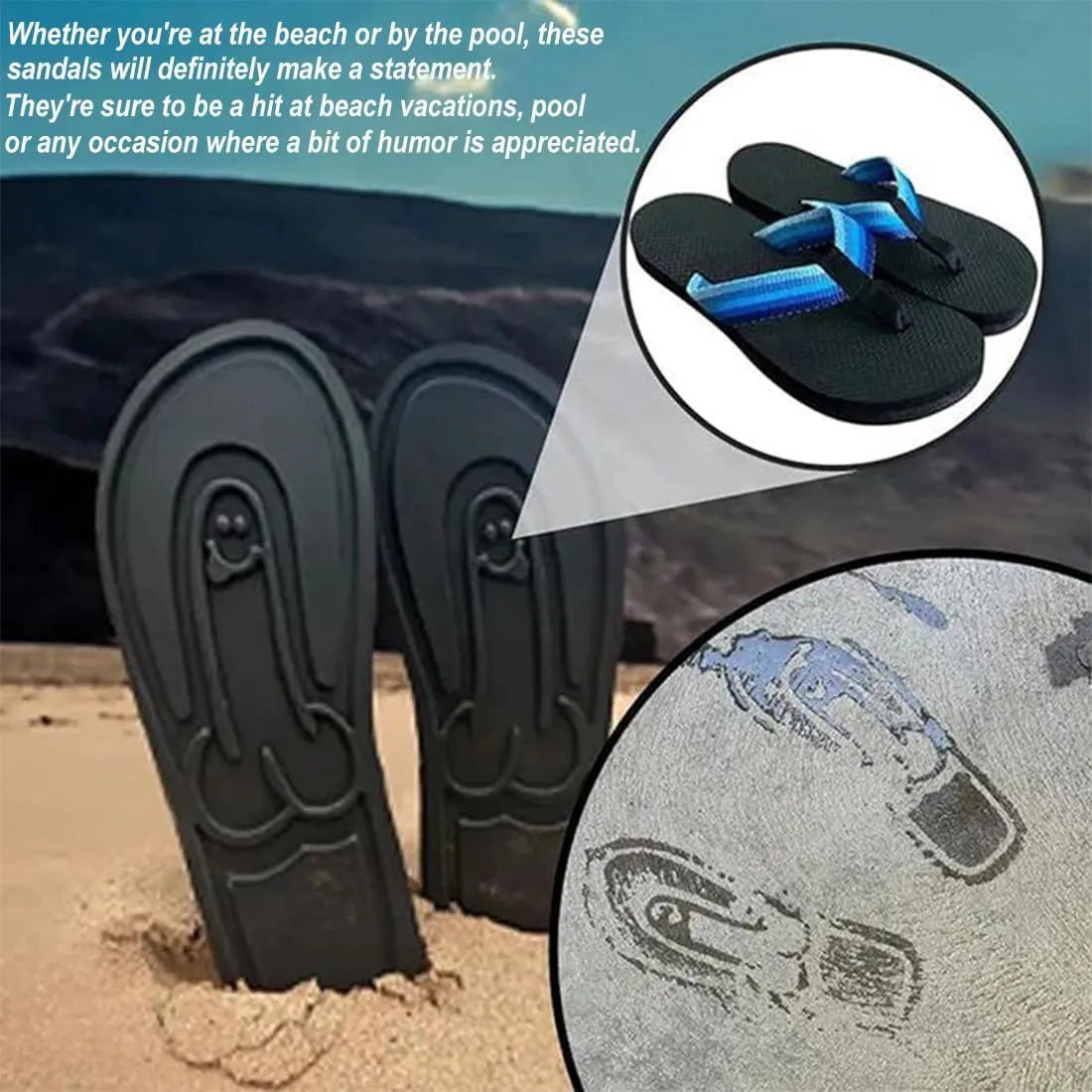 Hidden Flops, Funny Parody Creative Hidden Flip Flops, Non Slip Quick-Dry Beach Sandals, Outdoor Athletic Slippers Flip Flops Novelty Gift (Red, 11)
