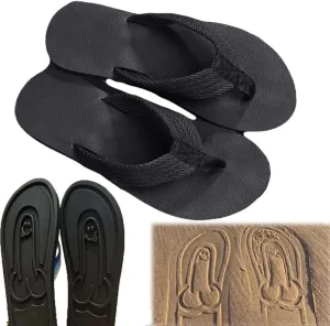Hidden Shaped Flops, Hidden Pencil Flip Flops Funny Print Flip Flops for Women Men,Beach Comfort Quick-Dry Non Slip Sandal (Black,13-13.5Women/11-11.5 Men)