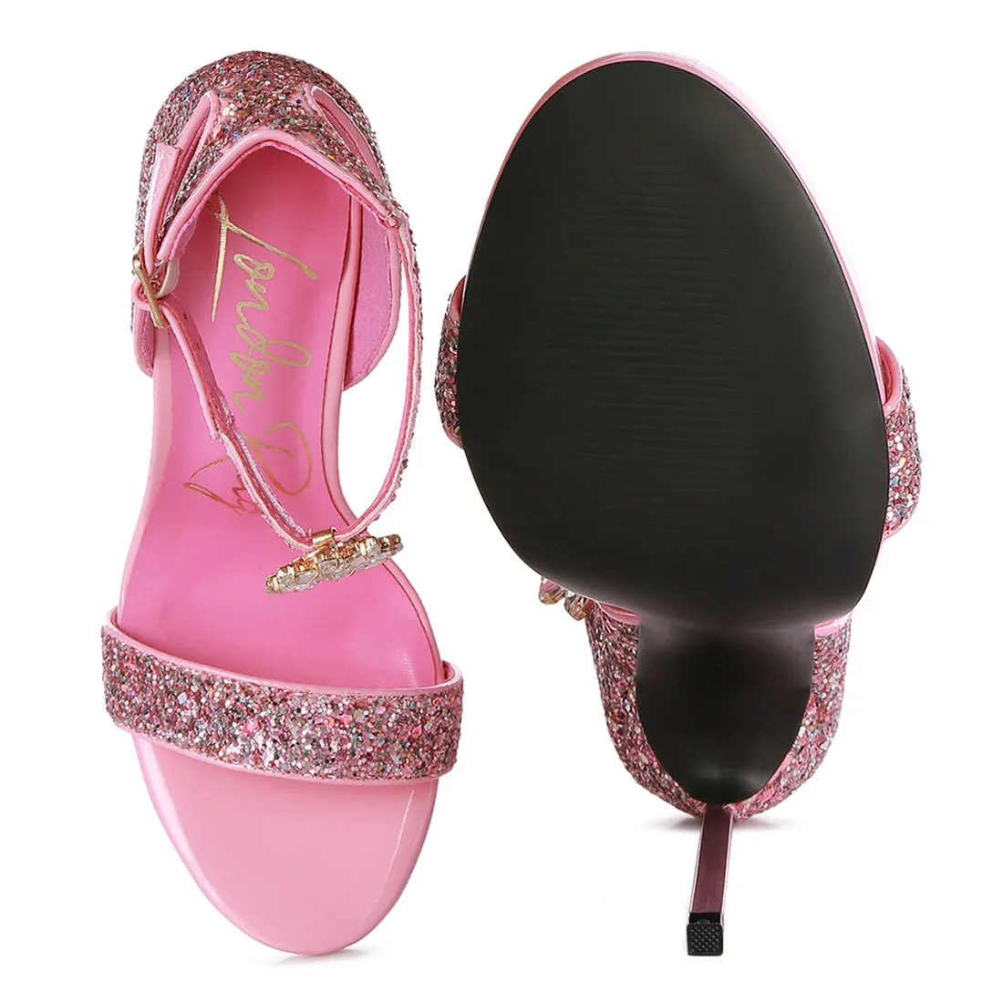 High Heeled Glitter Sandals