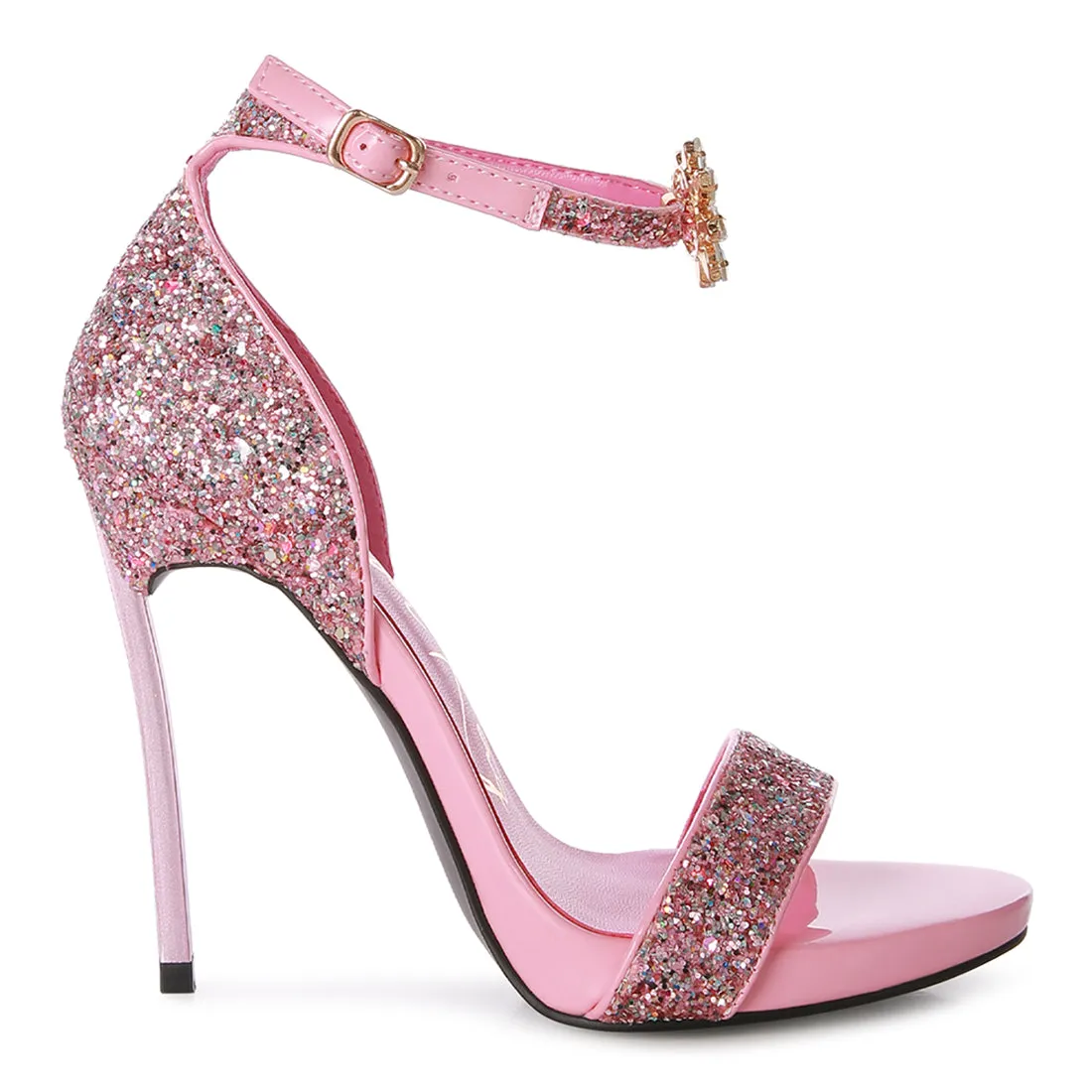 High Heeled Glitter Sandals