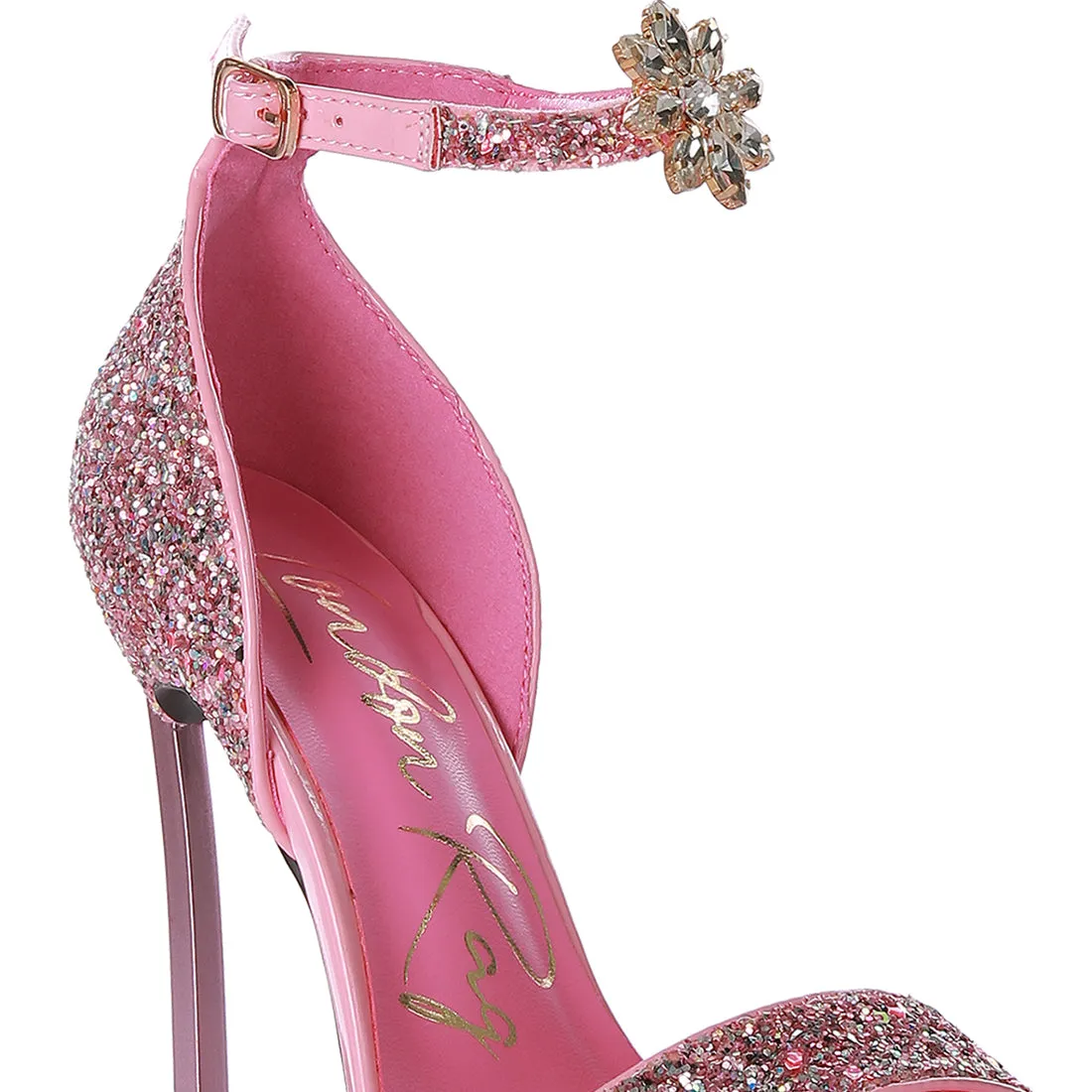 High Heeled Glitter Sandals