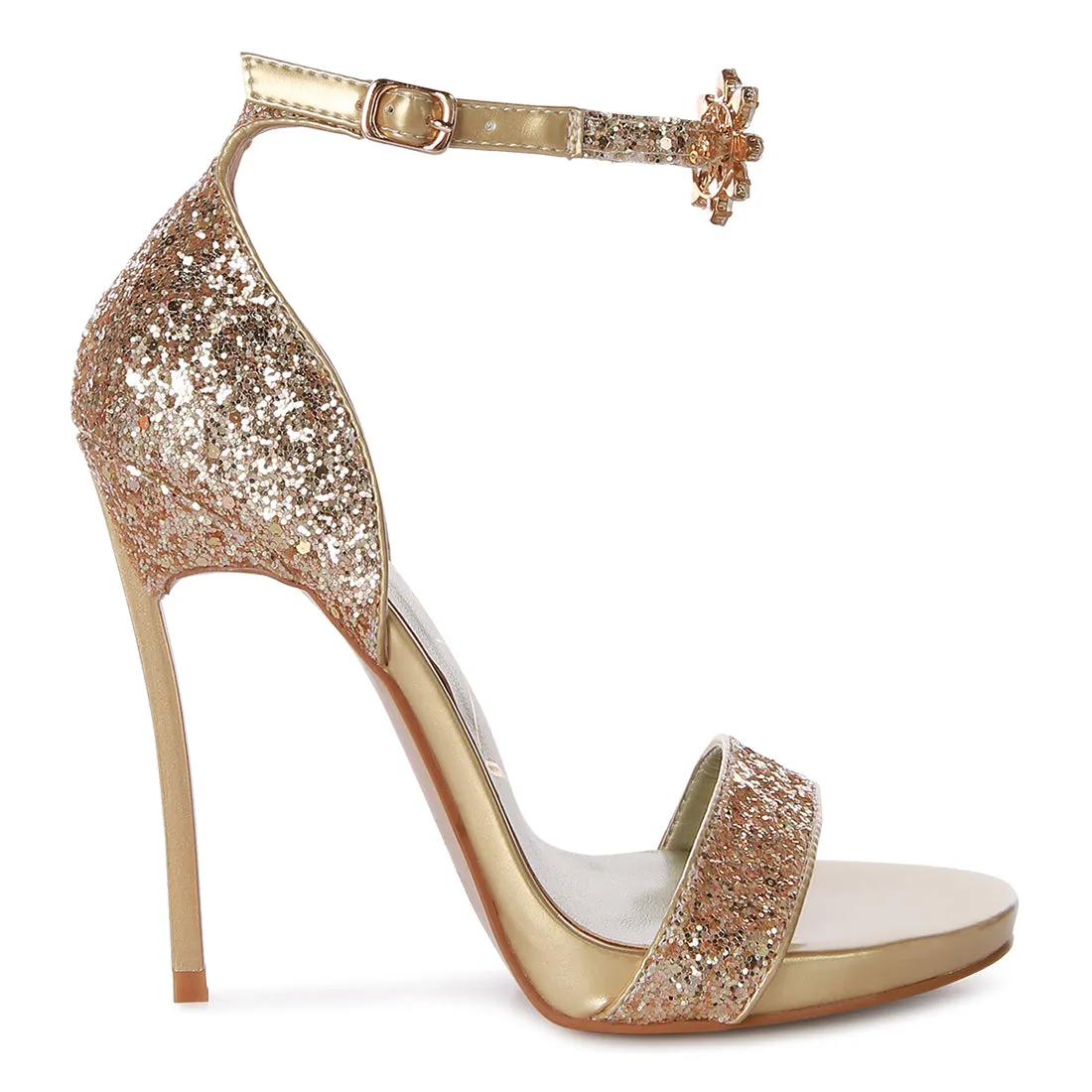 High Heeled Glitter Sandals