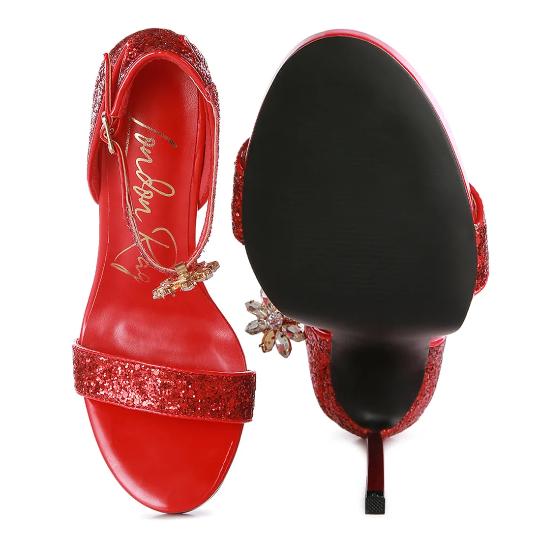 High Heeled Glitter Sandals