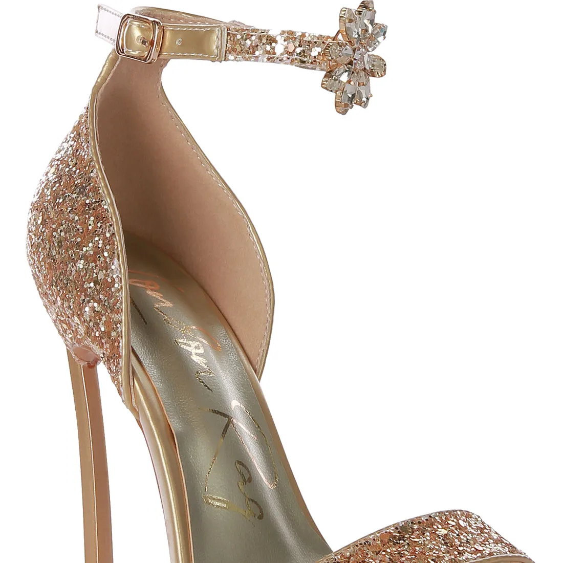 High Heeled Glitter Sandals