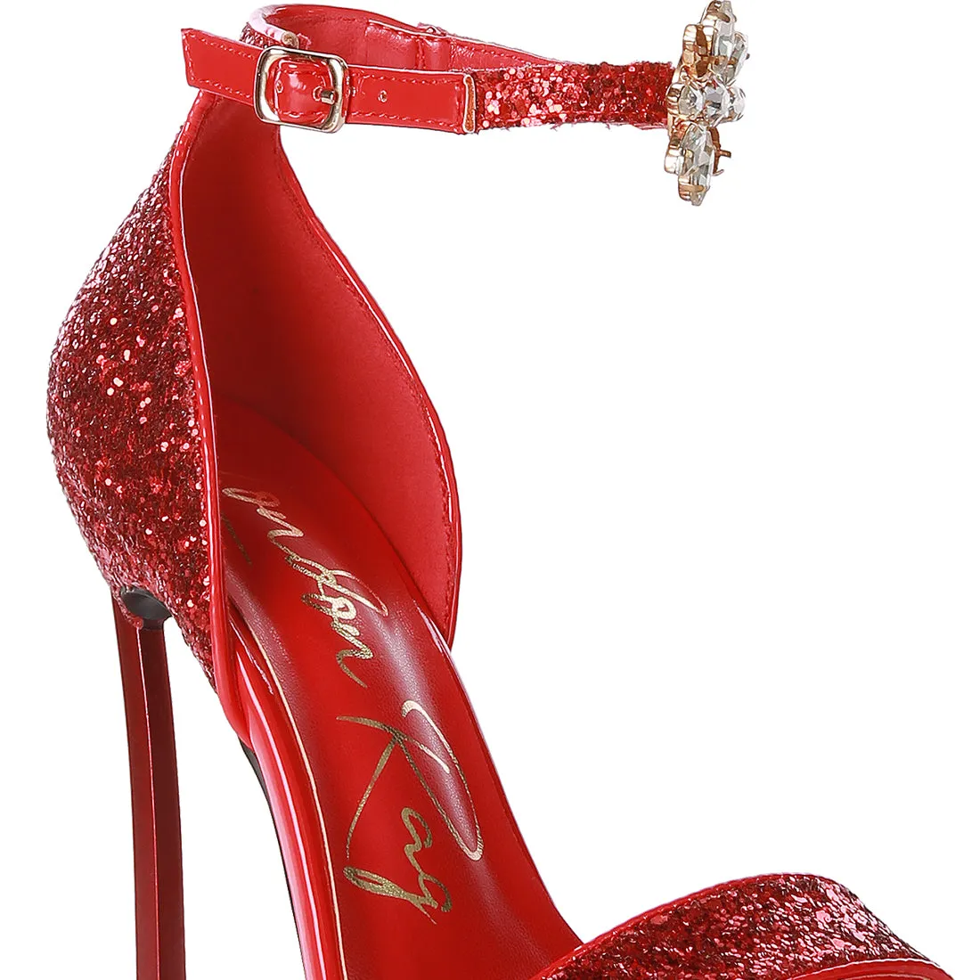 High Heeled Glitter Sandals