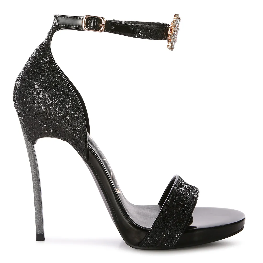 High Heeled Glitter Sandals