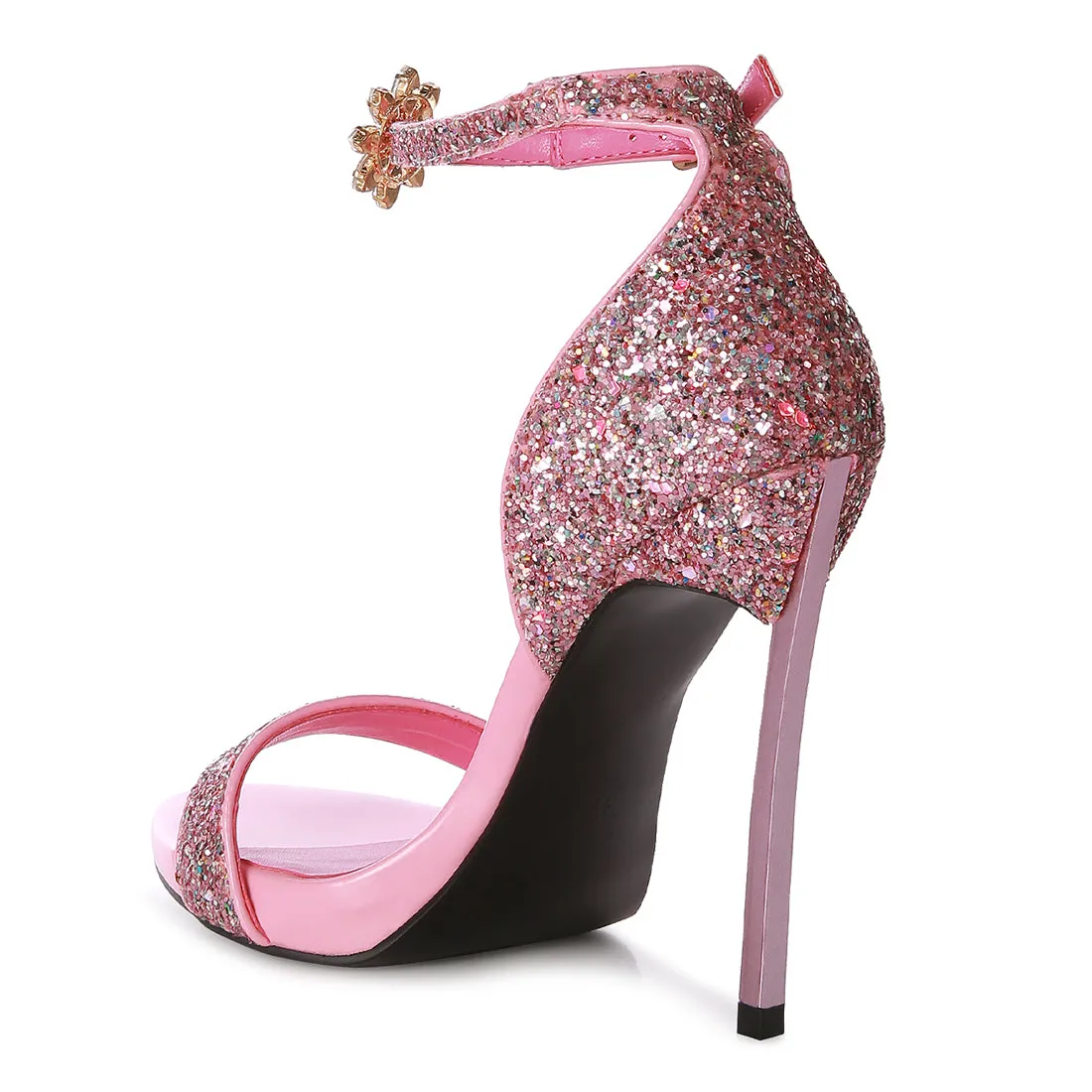 High Heeled Glitter Sandals