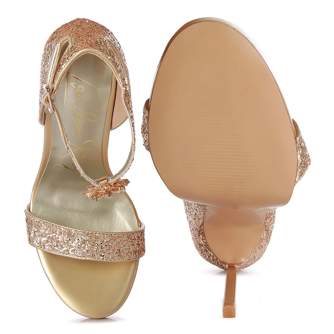 High Heeled Glitter Sandals