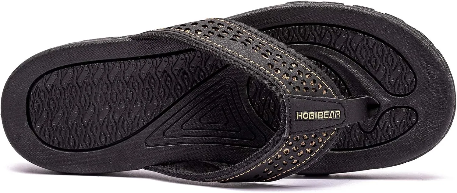 HOBIBEAR Mens Flip Flop Thong Sandals