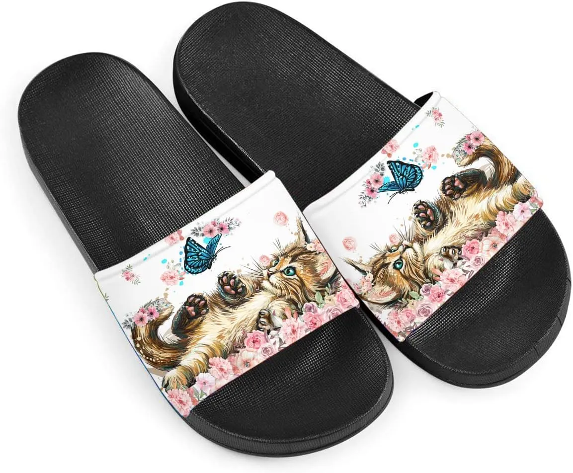 Howilath Cute Animals Pattern Summer Slide Slippers for Women Kids, Soft Sole Non-Slip Open Toe Slippers Slide Sandal
