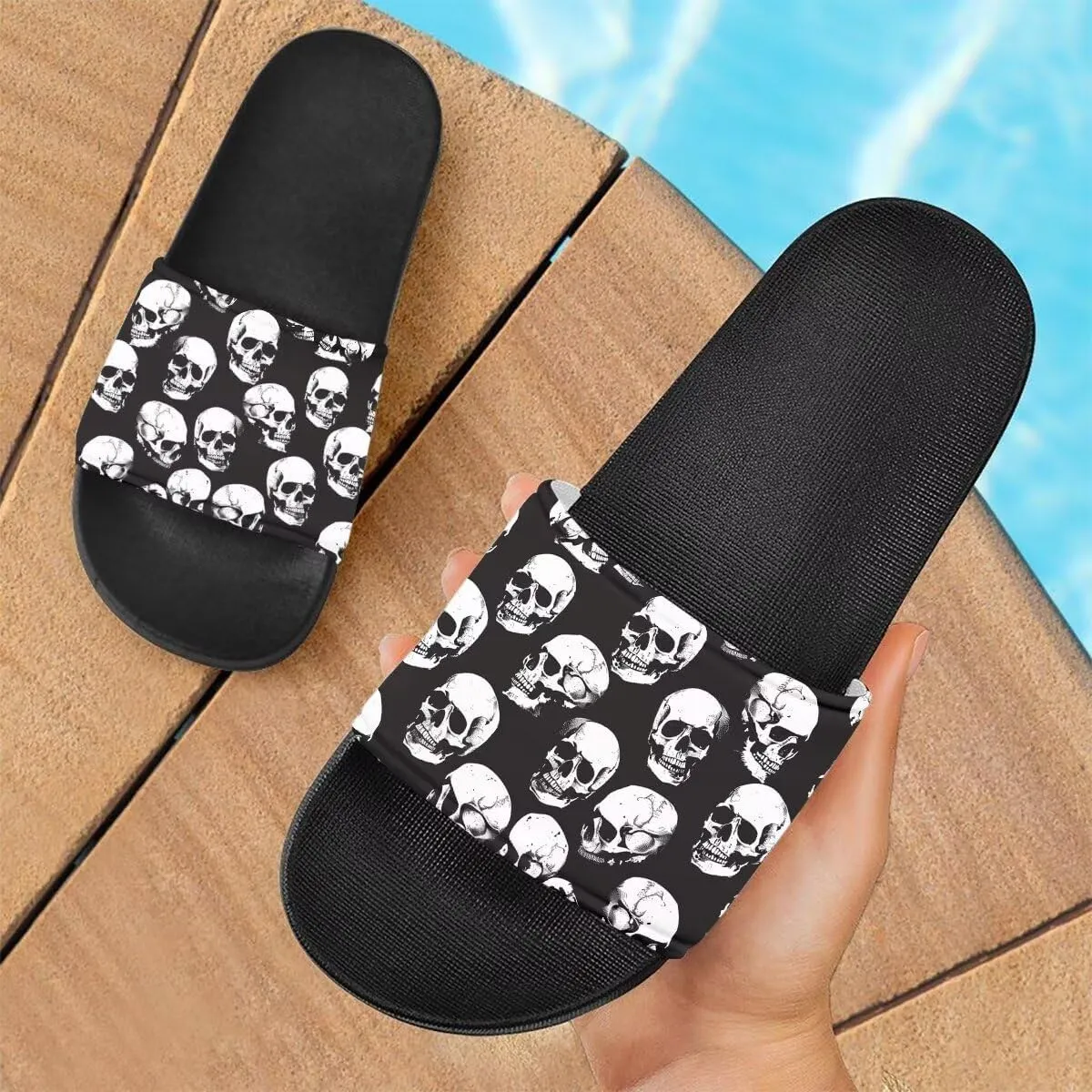 Howilath Cute Animals Pattern Summer Slide Slippers for Women Kids, Soft Sole Non-Slip Open Toe Slippers Slide Sandal