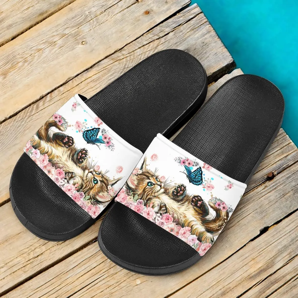 Howilath Cute Animals Pattern Summer Slide Slippers for Women Kids, Soft Sole Non-Slip Open Toe Slippers Slide Sandal
