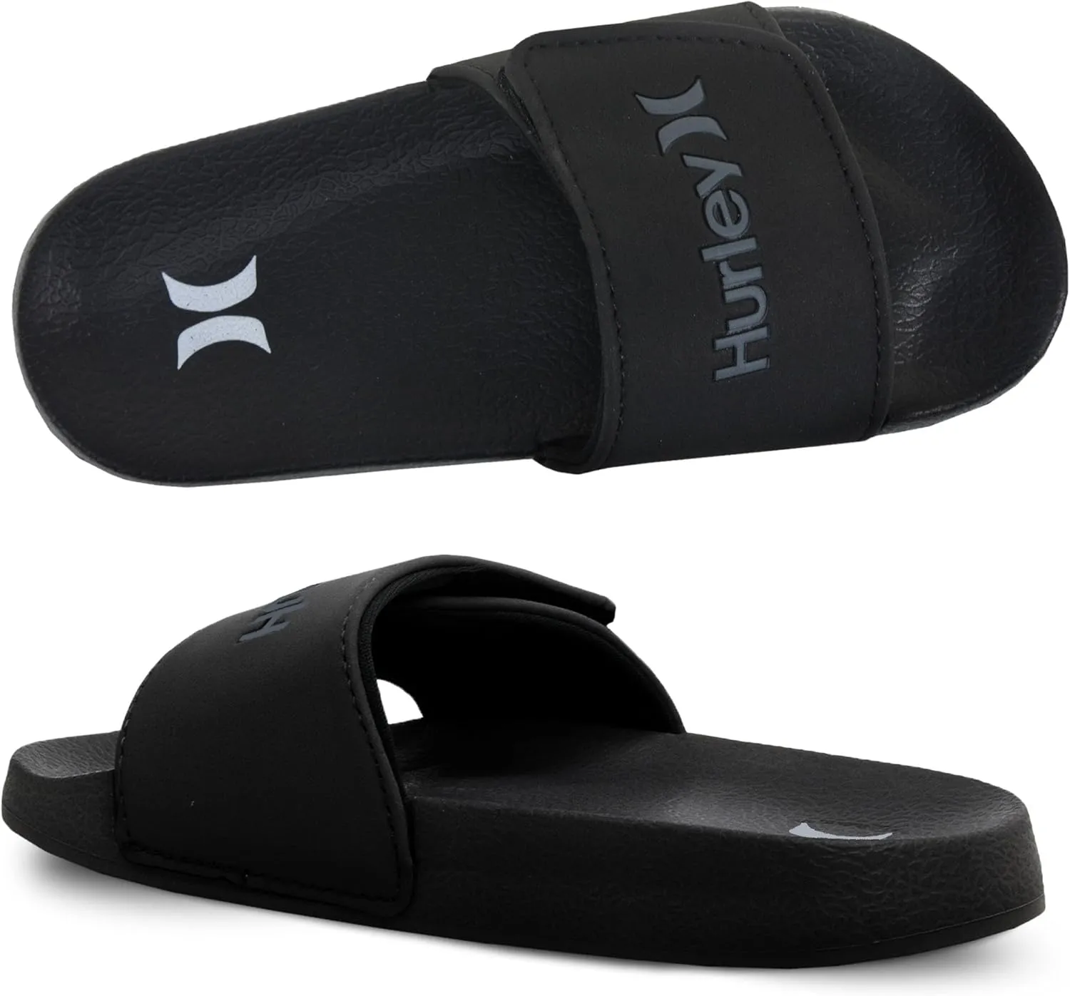 Hurley Naia Slides for Girls and Boys - Comfortable Slip-On Kids Sandals with Adjustable Strap, Unisex Slides for Indoor and Outdoor, Adjustable Sporty Slides for The Beach and Pool