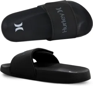 Hurley Naia Slides for Girls and Boys - Comfortable Slip-On Kids Sandals with Adjustable Strap, Unisex Slides for Indoor and Outdoor, Adjustable Sporty Slides for The Beach and Pool