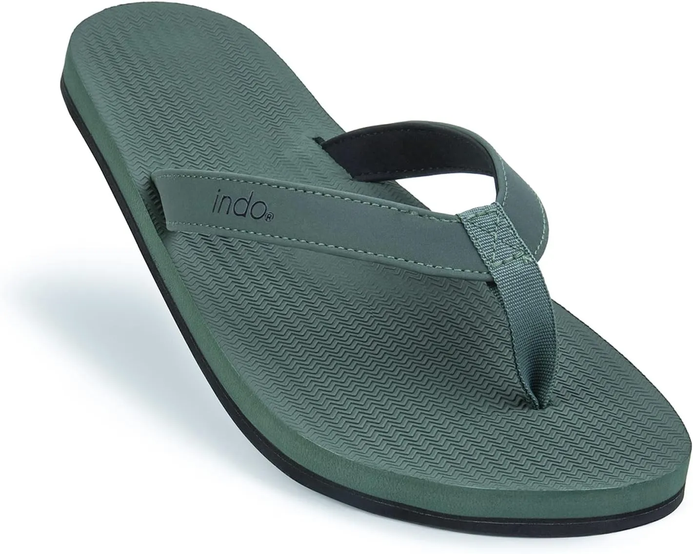Indosole Men's ESSNTLS Vegan All-Terrain Flip Flops, [Reused Tire Sole, Natural Rubber Arch Support No-slip Footbed, Comfortable ENVRO Strap, Waterproof]