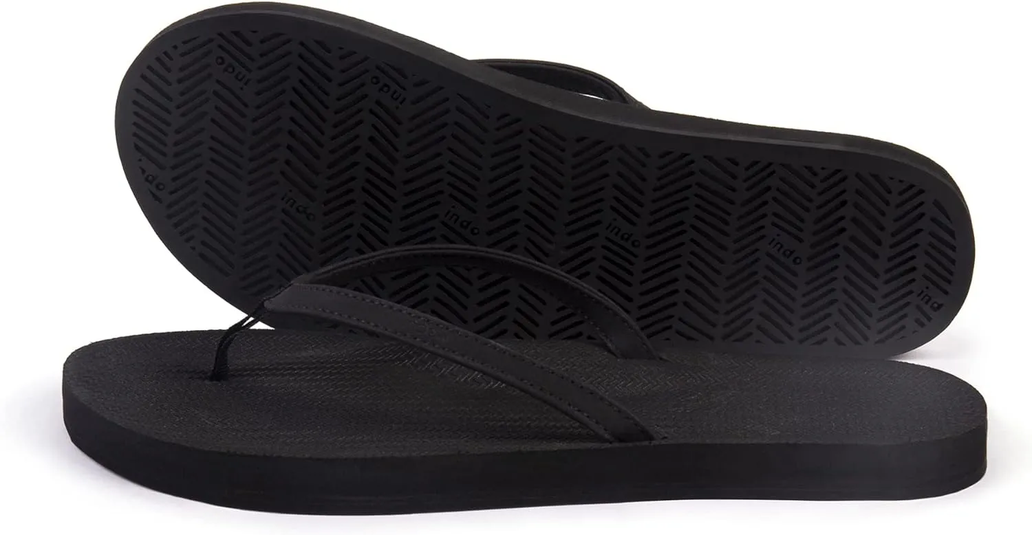 Indosole Women's ESSNTLS Vegan Flip Flops [Reused Tire Sole, Natural Rubber Arch Support, ENVRO Strap, Waterproof]