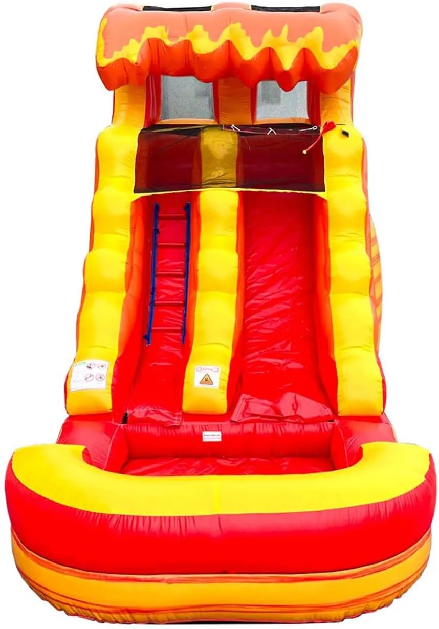 Inflatable Water Slide for Kids(Without Blower) - 21' x 9' x 12' Foot Backyard Inflatable Slide for Summer Fun - Fire Marble