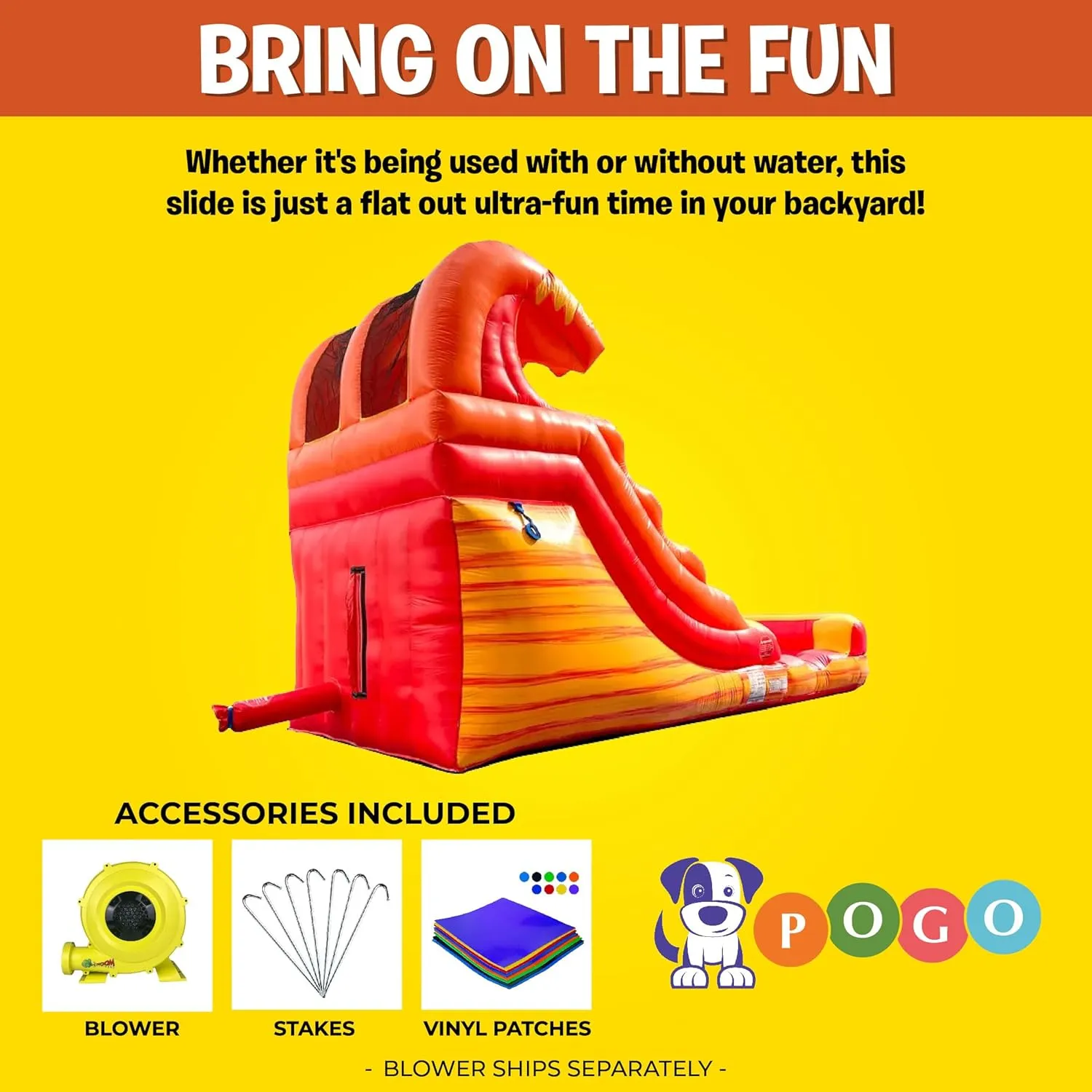 Inflatable Water Slides for Kids - Backyard Inflatable Water Slides with Splash Pool - Fire Marble Slide Complete with Blower, and Stakes - 21' x 9' - 12' Tall Slide