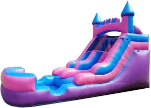 Inflatable Water Slides for Kids (Without Blower) - 21' x 9' x 12' Foot Backyard Inflatable Water Slides with Splash Pool - Pink Princess