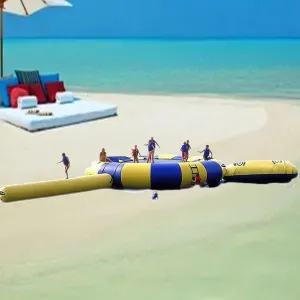Inflatable Water Trampoline, Lakeside Water Trampoline (with Slide) Outdoor Water Toys, Trampoline Swimming Platform, Suitable for Lakes and Swimming Pools