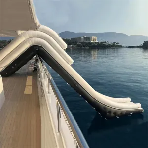 Inflatable Yacht Slide Swimming Platform with Air Pump for Adults and Kids Water Park, Floating Water Toys