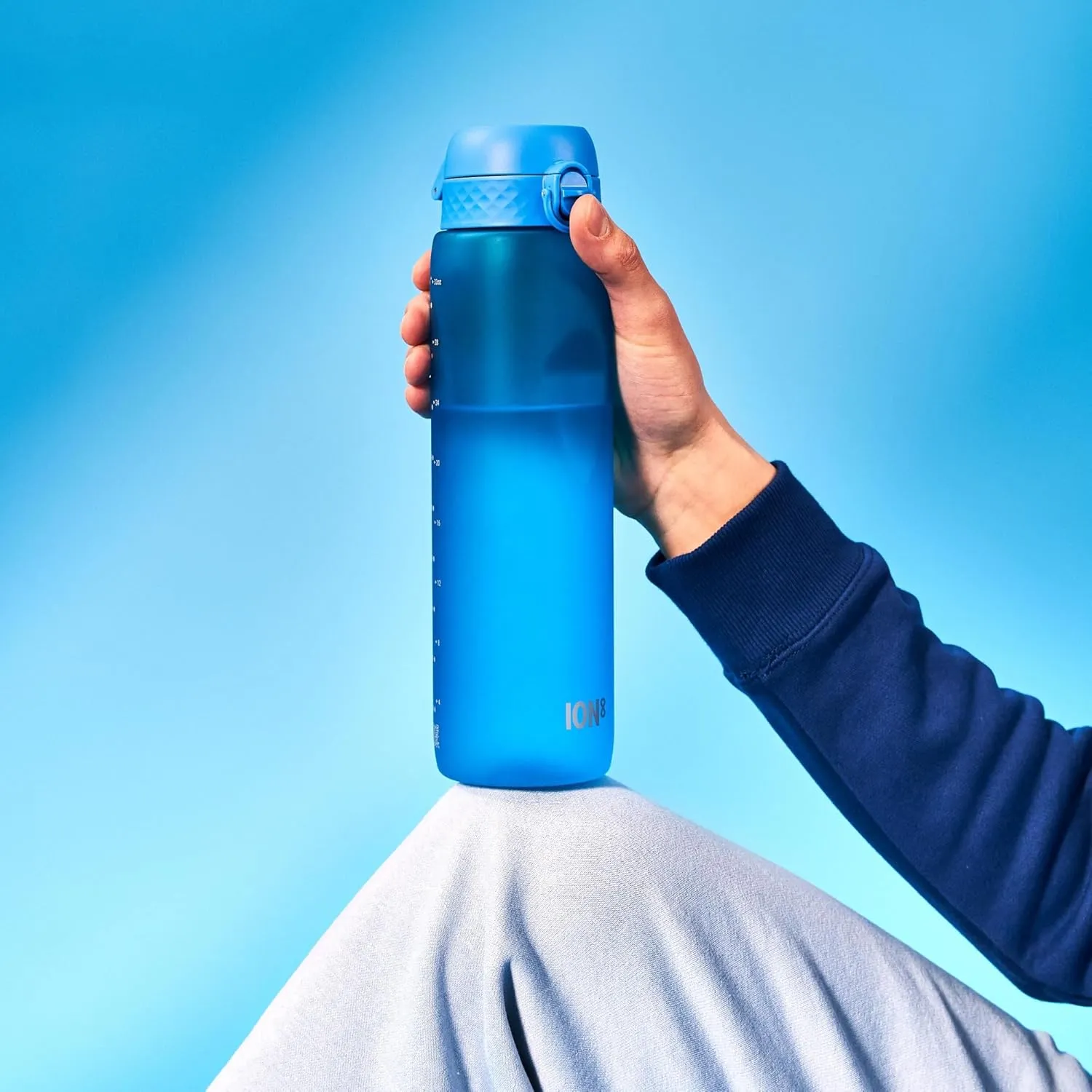 Ion8 1 Litre Water Bottle, Leak Proof, Flip Lid, Carry Handle, Rapid Liquid Flow, Dishwasher Safe, BPA Free, Soft Touch Contoured Grip, Ideal for Sports and Gym, Carbon Neutral Recyclon