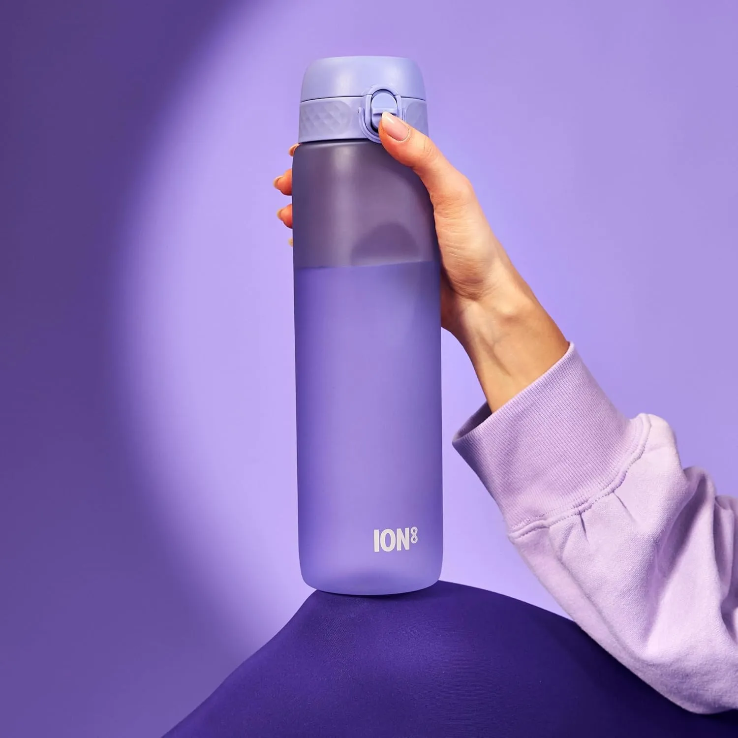 Ion8 1 Litre Water Bottle, Leak Proof, Flip Lid, Carry Handle, Rapid Liquid Flow, Dishwasher Safe, BPA Free, Soft Touch Contoured Grip, Ideal for Sports and Gym, Carbon Neutral Recyclon