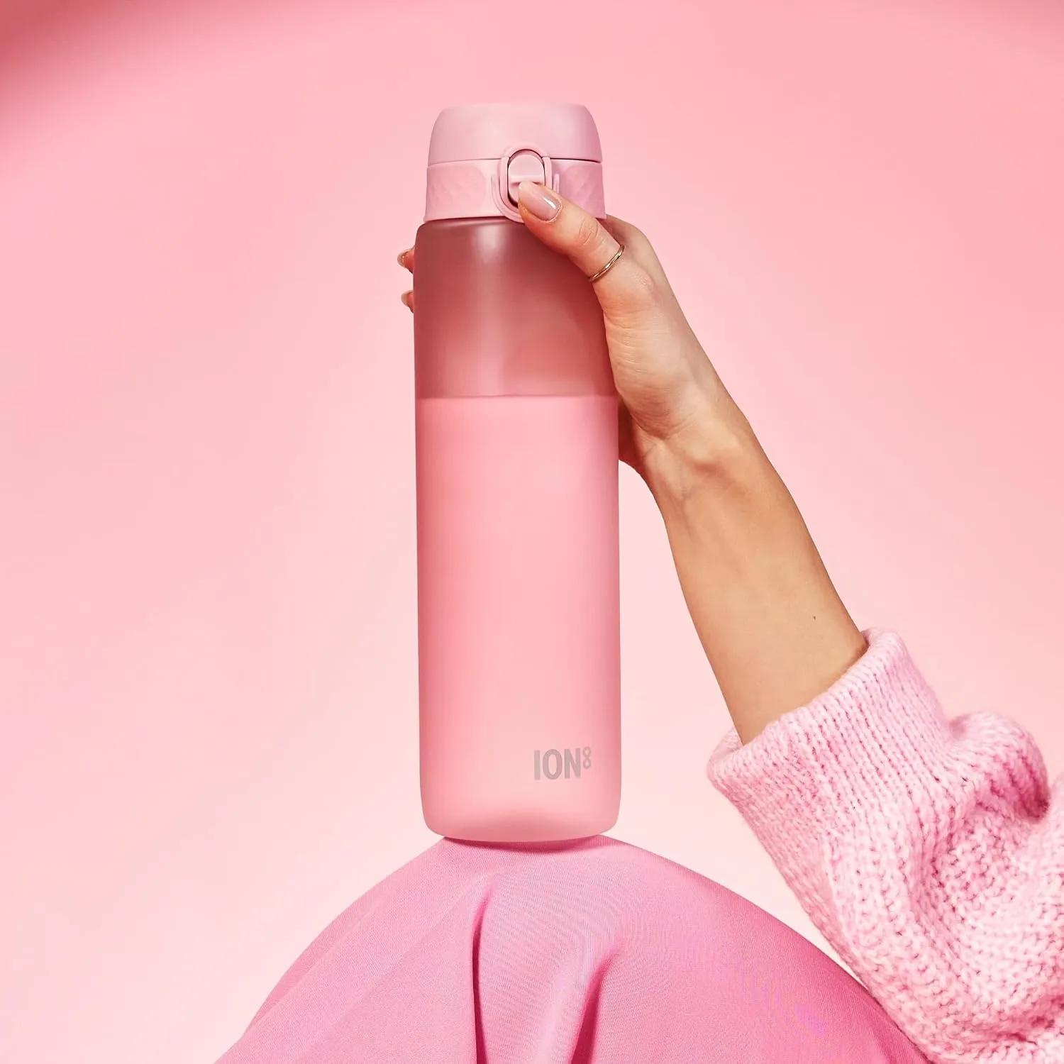 Ion8 1 Litre Water Bottle, Leak Proof, Flip Lid, Carry Handle, Rapid Liquid Flow, Dishwasher Safe, BPA Free, Soft Touch Contoured Grip, Ideal for Sports and Gym, Carbon Neutral Recyclon