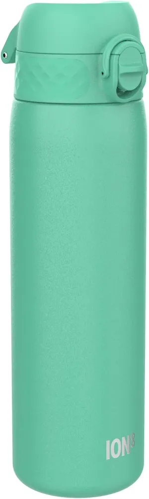 ION8 Steel Water Bottle, 600 ml/20 oz, Leak Proof, Easy to Open, Secure Lock, Dishwasher Safe, Flip Cover, Fits Cup Holders, Carry Handle, Durable, Scratch Resistant, Carbon Neutral, Teal Green