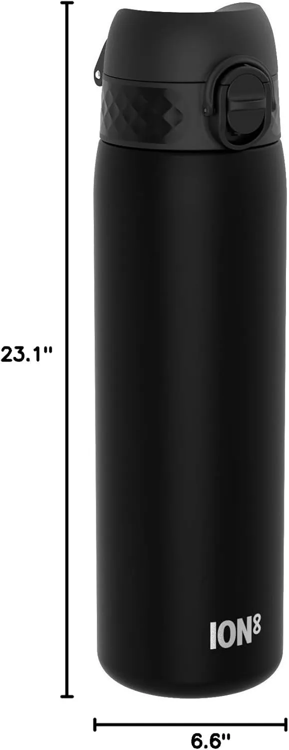 Ion8 Water Bottle, 500 ml/18 oz, Leak Proof, Easy to Open, Secure Lock, Dishwasher Safe, BPA Free, Hygienic Flip Cover, Carry Handle, Fits Cup Holders, Easy Clean, Odor Free, Carbon Neutral