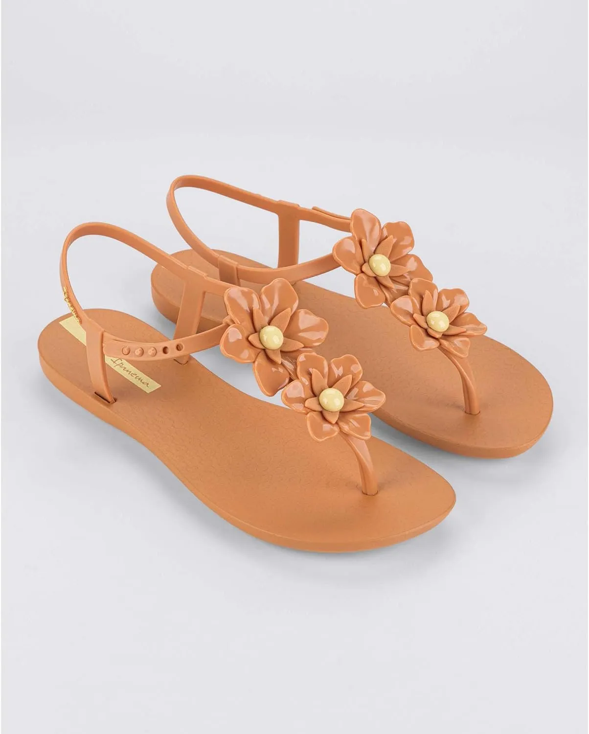 Ipanema Duo Flowers Fem Womens Sandals - Comfy Open Toe Sandals for Women, Thong Sandals w/T-Strap, Adjustable Ankle Strap, Floral Design, Dressy Sandals, Summer Dress Sandals
