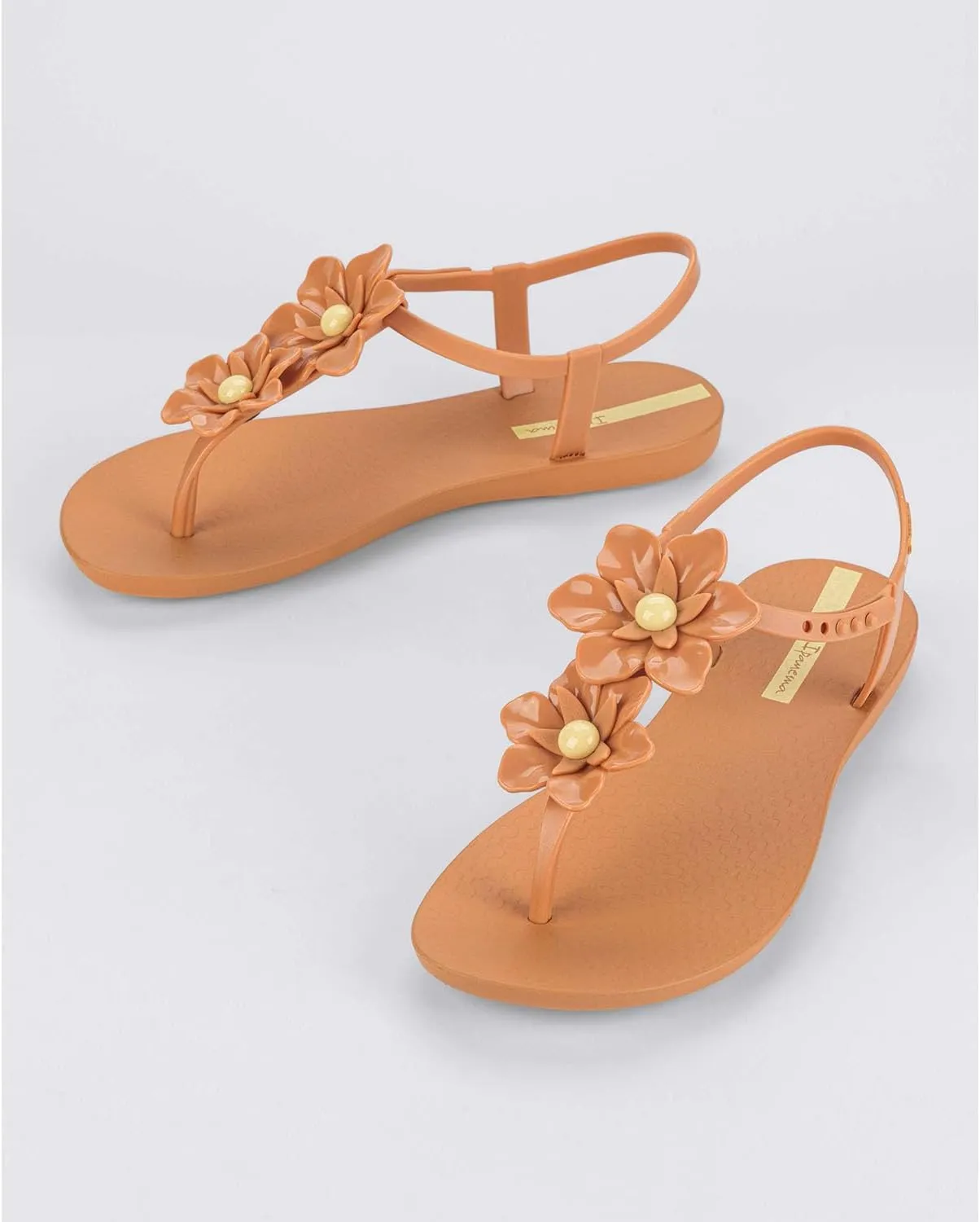 Ipanema Duo Flowers Fem Womens Sandals - Comfy Open Toe Sandals for Women, Thong Sandals w/T-Strap, Adjustable Ankle Strap, Floral Design, Dressy Sandals, Summer Dress Sandals