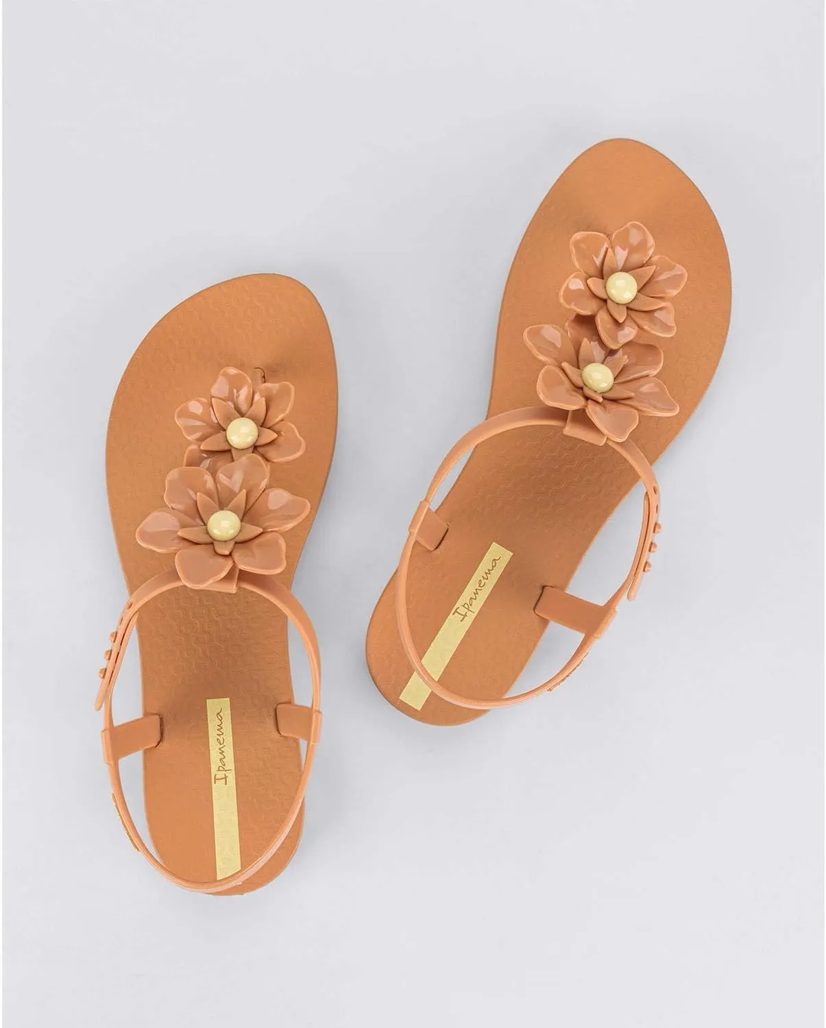 Ipanema Duo Flowers Fem Womens Sandals - Comfy Open Toe Sandals for Women, Thong Sandals w/T-Strap, Adjustable Ankle Strap, Floral Design, Dressy Sandals, Summer Dress Sandals