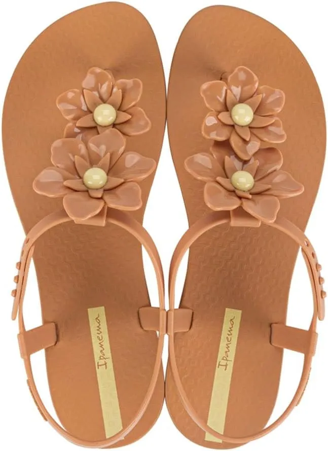 Ipanema Duo Flowers Fem Womens Sandals - Comfy Open Toe Sandals for Women, Thong Sandals w/T-Strap, Adjustable Ankle Strap, Floral Design, Dressy Sandals, Summer Dress Sandals