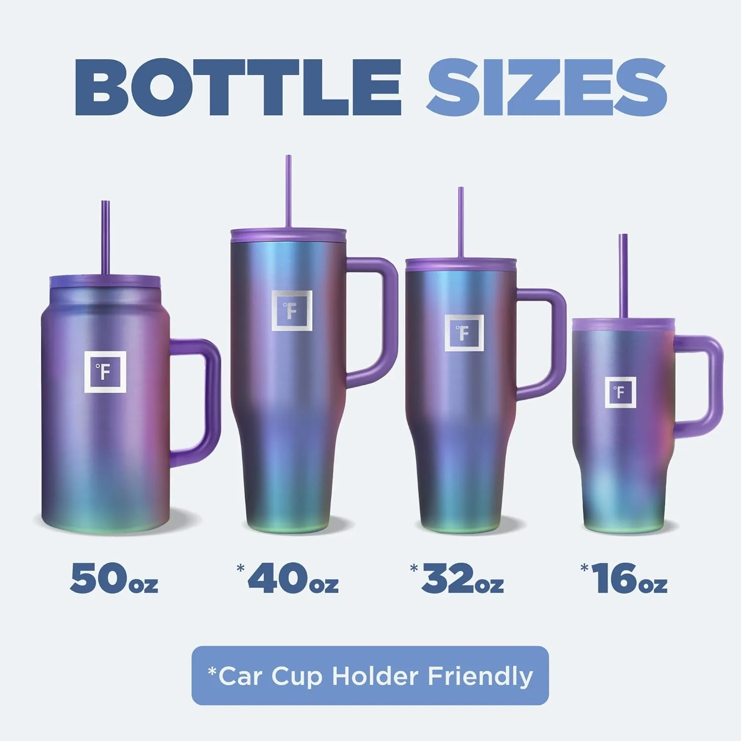 IRON °FLASK Co-Pilot Insulated Mug w/Straw & Flip Cap Lids - Cup Holder Bottle for Hot, Cold Drink - Leak-Proof - Water, Coffee Portable Travel Mug - Elemental Gray, 16 Oz