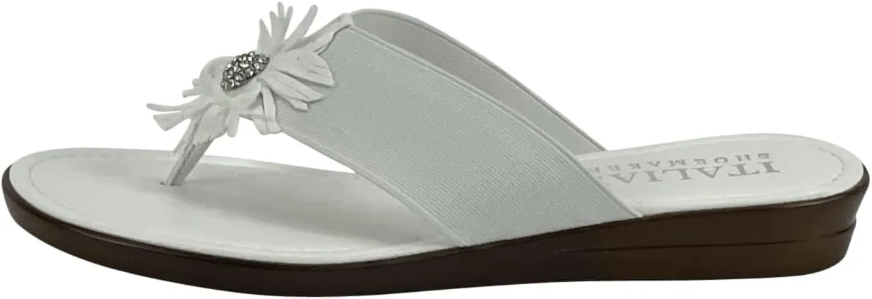 ITALIAN Shoemakers Rima Flat Floral Thong Flip Flop Sandal for Women