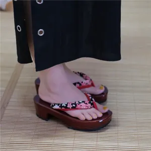 Japanese Flip Flop Style Sandal with Floral Print