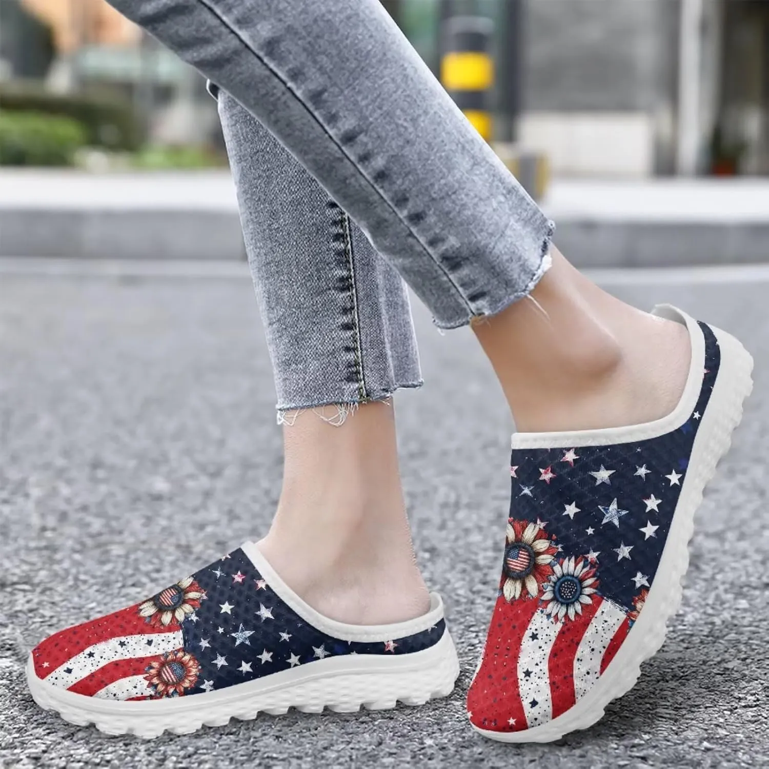Jeiento Women Lightweight Slip On Mules Shoes Comfortable Anti Slip Loafers Open Back Breathable Slippers