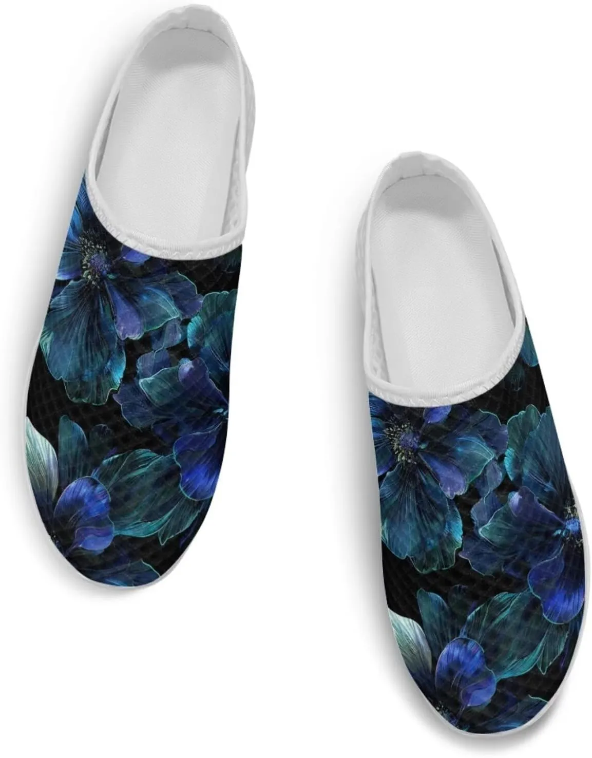 Jeiento Womens Slip On Walking Shoes Breathable Flat Mules Shoe with Arch Support Lightweight Comfort Open Back Casual Sneakers