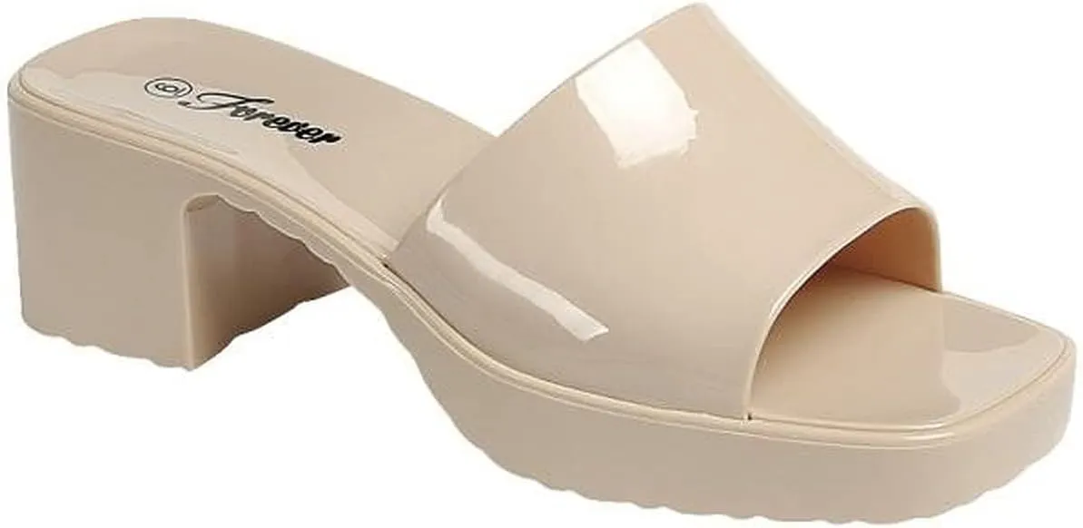 Jelly Chunky Block Heel Sandals for Women