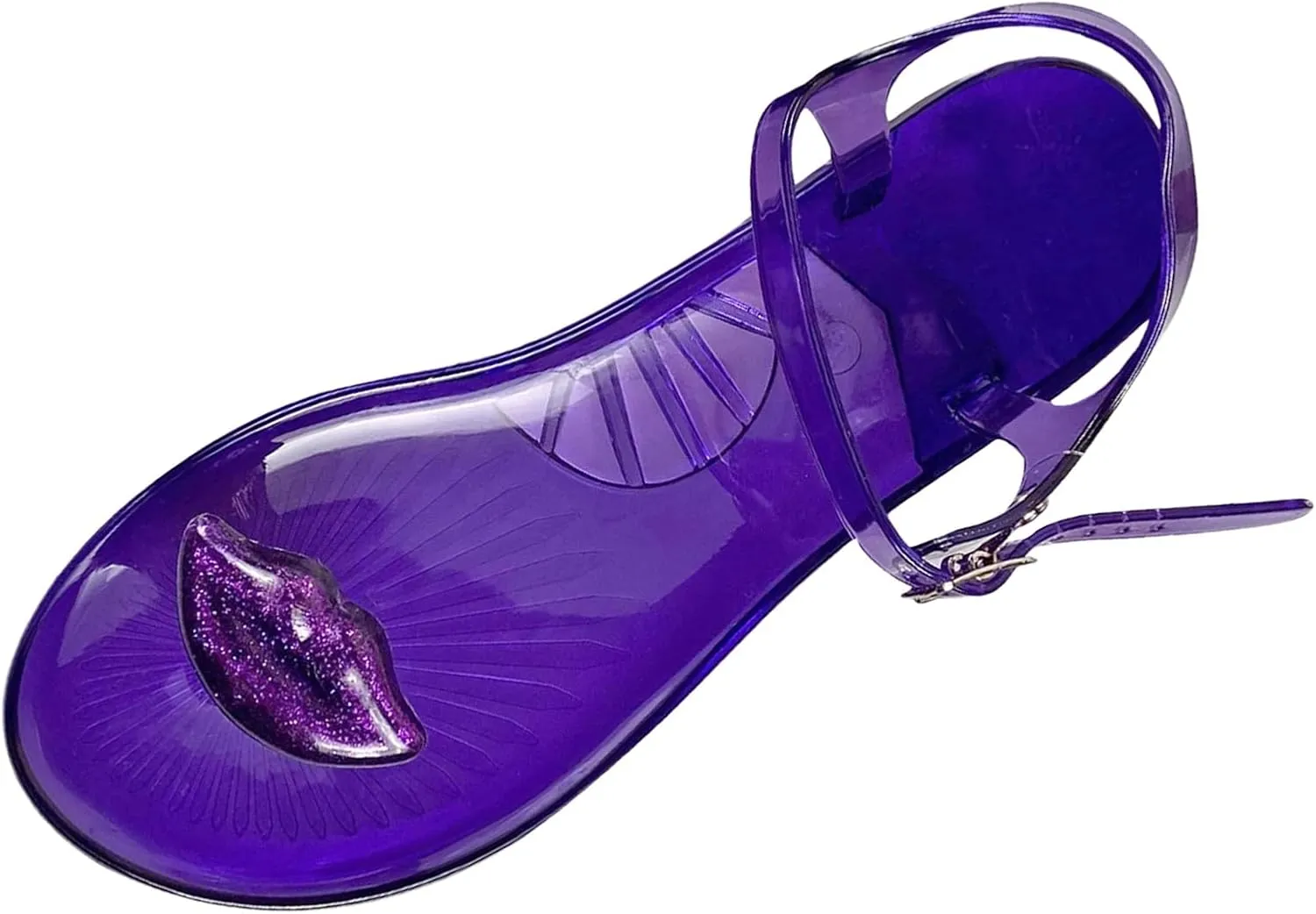Jelly Sandals for Women Ladies Summer Rhinestone Crystal Jelly Toe Beach Flat Transparent Sandals Thong Strap Sandal, Flip-Flop Boat Slide