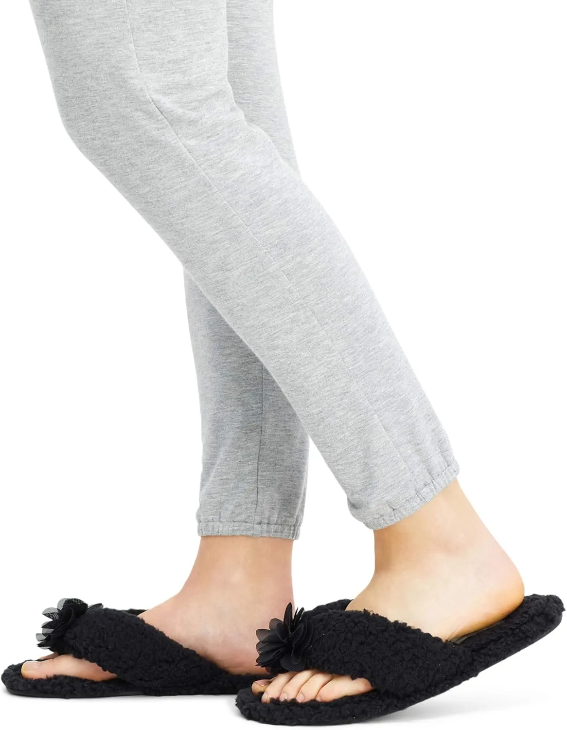 Jessica Simpson Women's Plush Marshmallow Slide-On Sandal House Slippers with Memory Foam